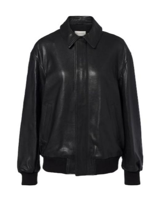Nour Hammour Black Toyen Leather Blouson Jacket