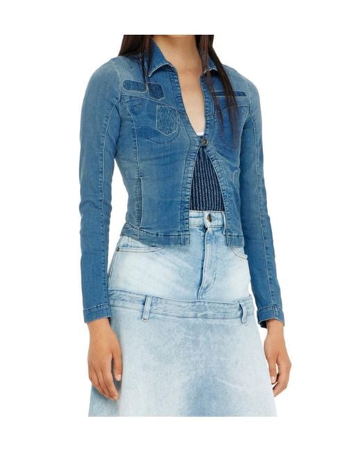 DIESEL Blue De Vilara Cropped Zip Top