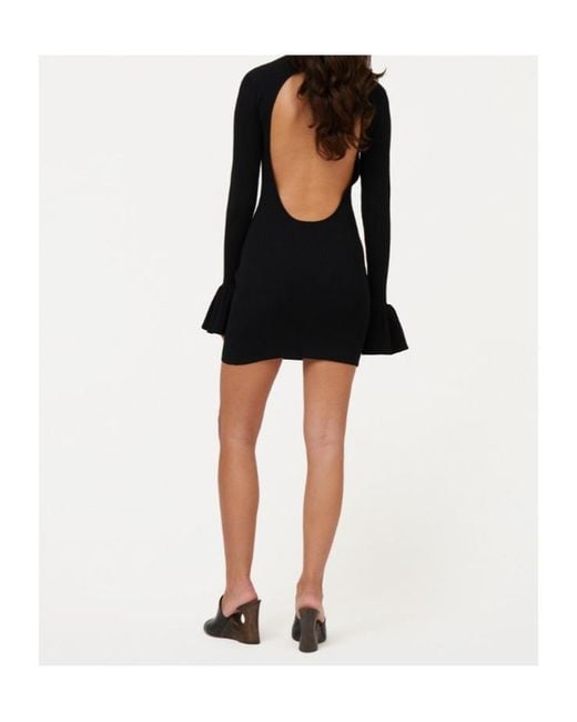 ROTATE BIRGER CHRISTENSEN Black Knit Mini Cutout Dress