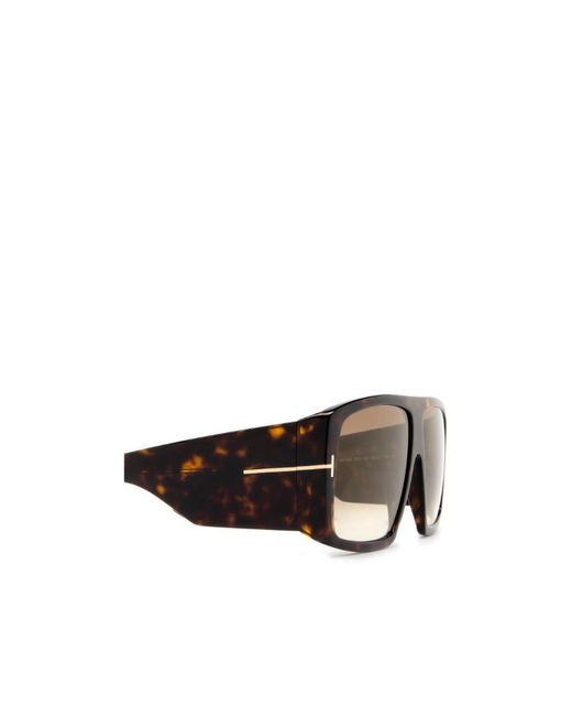 Tom Ford Metallic Eyewear Raven Square Frame Sunglasses for men