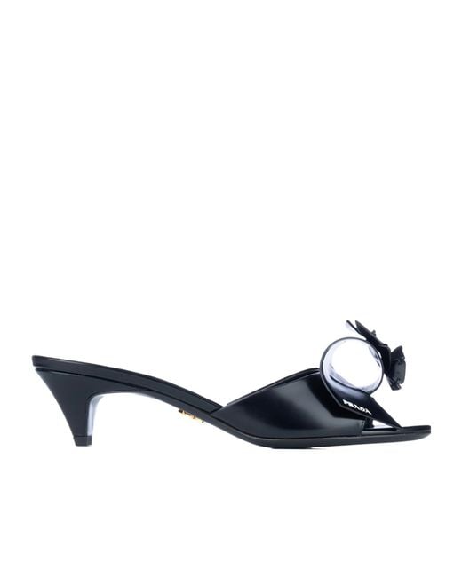 Prada Blue Low-Heeled Slip-On Sandals