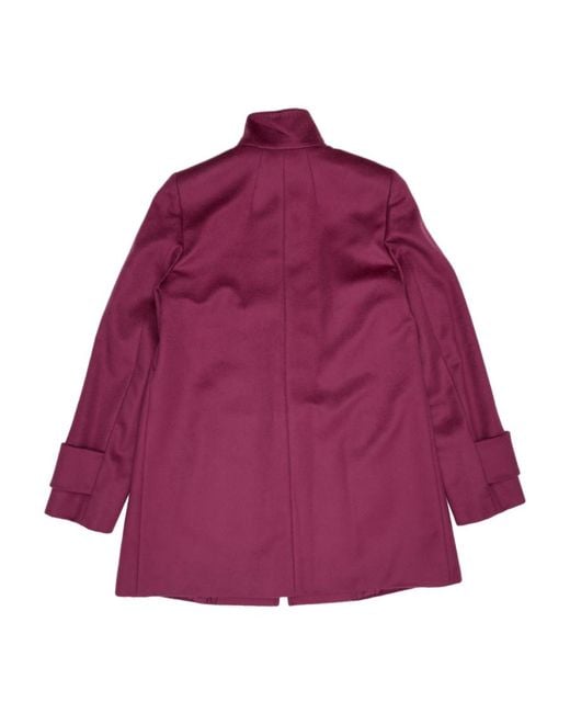 Max Mara Purple Long-Sleeved Wool Coat