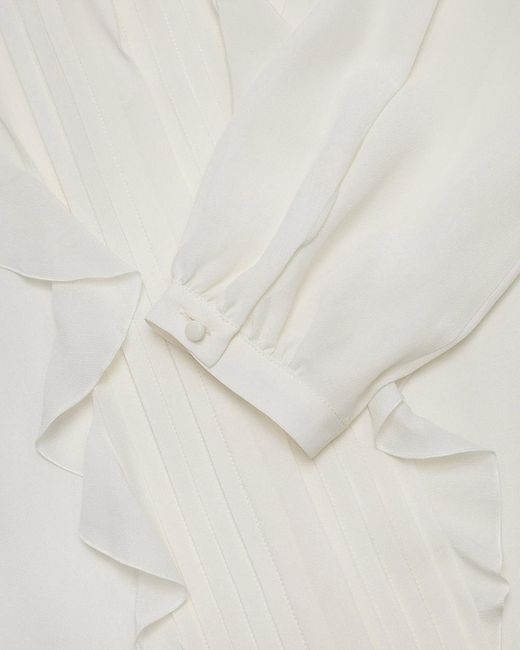 Max Mara White Ruffled Top