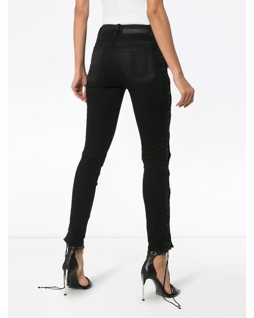 Unravel Project Black Side-Laced Jeans