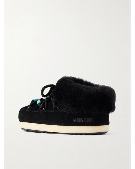 Moon Boot Black Round-Toe Ankle Boots