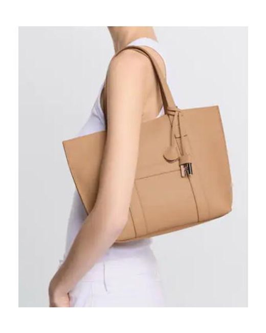 Hogan Natural Logo Embossed Top Handle Bag