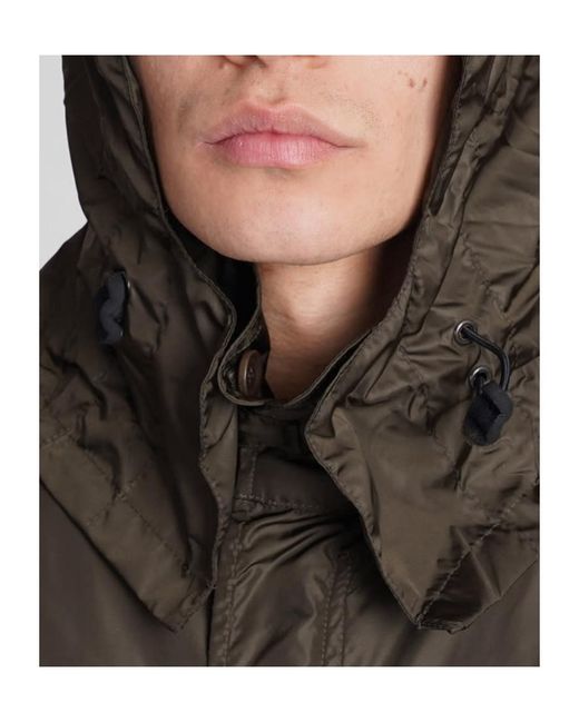 Aspesi Brown Minifield Logo Patch Hooded Jacket for men