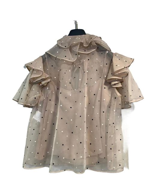 Dior Brown Ruffled Blouse