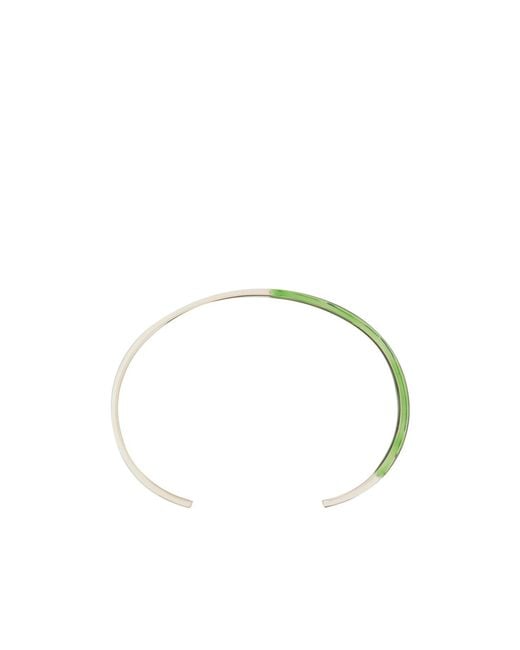 MM6 by Maison Margiela Green Numeric Engraved Cuff Bracelet