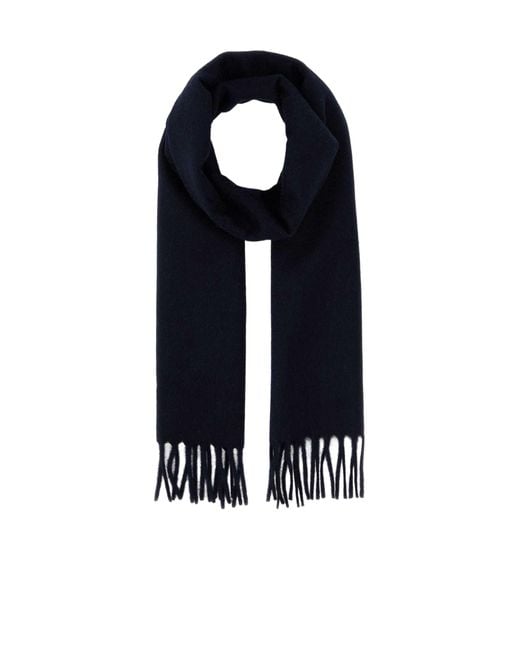 Prada Blue Fringe-Detailed Knitted Scarf