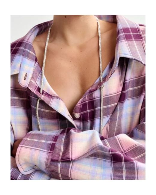 Essentiel Antwerp Purple Plaid Shirt