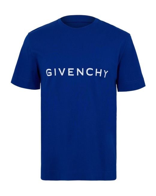 Givenchy Blue Slim Fit Logo T-Shirt for men