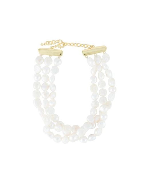 Cult Gaia White Nora Pearl-Embellished Choker Necklace