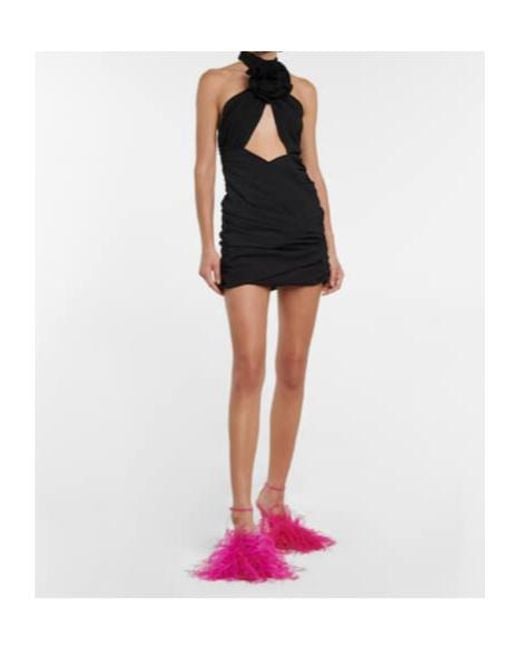Magda Butrym Black Cutout Silk-Blend Minidress