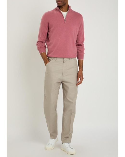 Brunello Cucinelli Pink Cashmere Turtleneck Sweater for men