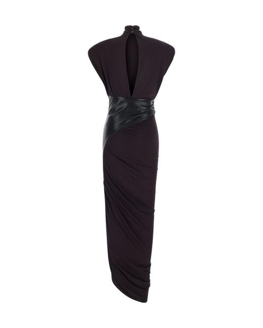 ANDAMANE Blue Ursula Draped Midi Dress