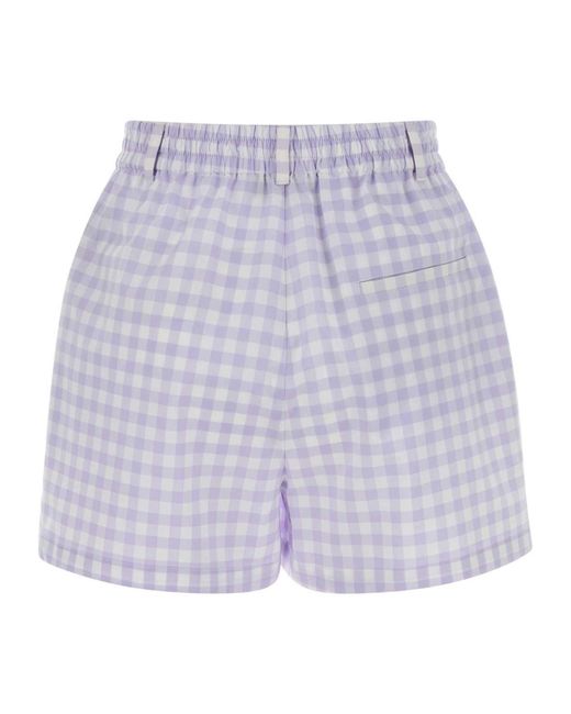 Moschino Purple Checked Shorts