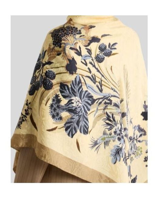 Etro Natural Floral Jacquard Shawl