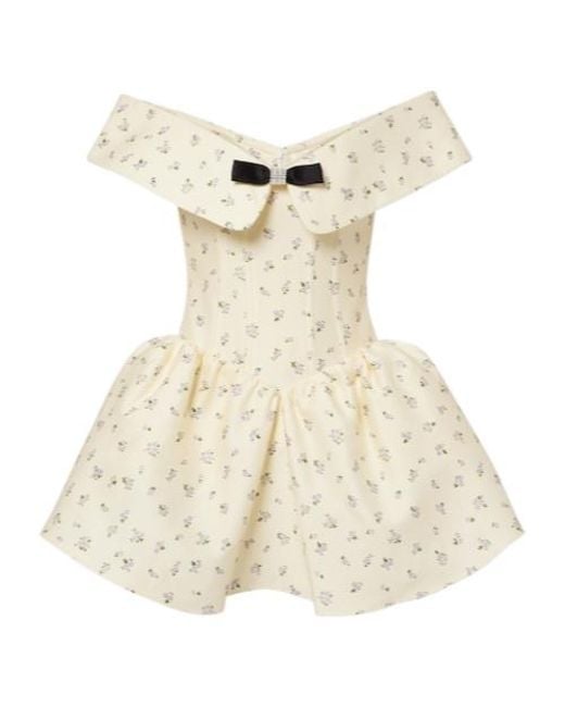 ShuShu/Tong Natural Floral Off-Shoulder Cotton And Silk Corset Dress