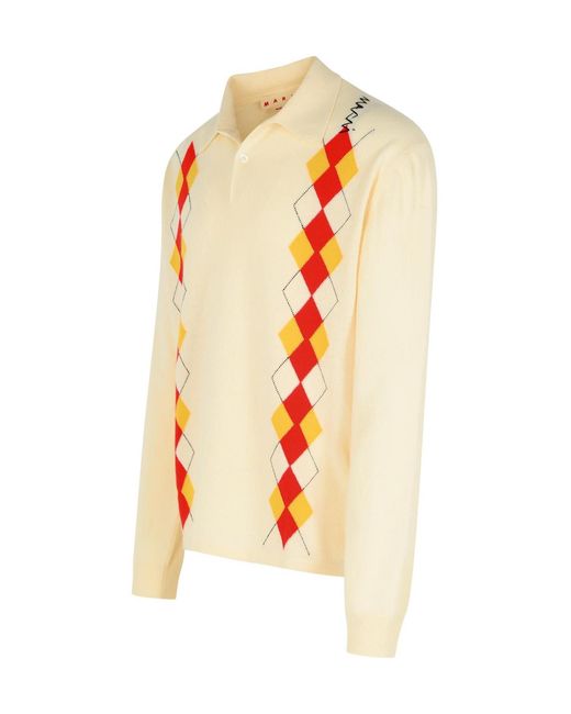 Marni Orange Tone-On-Tone Knitted Jumper for men