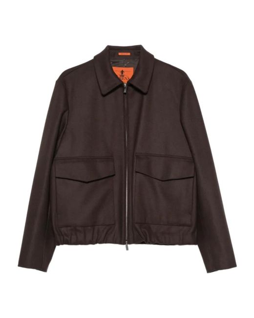 Barena Brown Magan Flap-Pocket Bomber Jacket for men