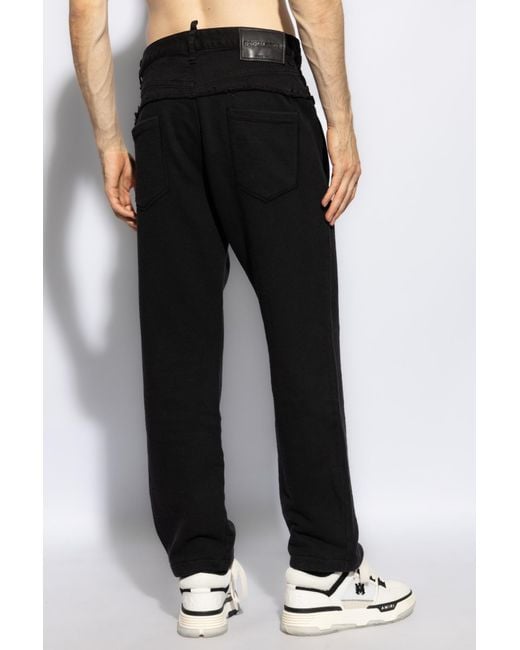 DSquared² Black Straight Leg Sweatpants for men