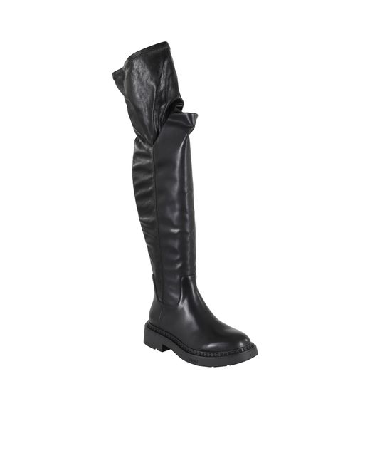 Ash Black Round-Toed Boots
