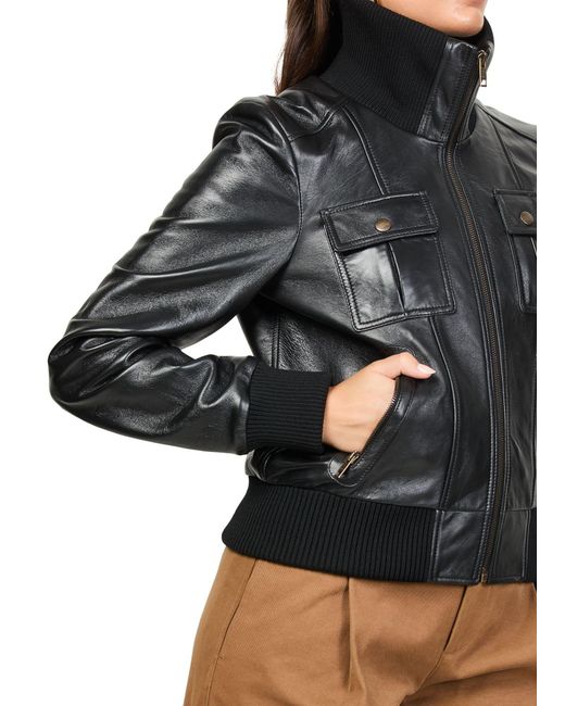 Chloé Black High-Necked Long-Sleeved Leather Jacket