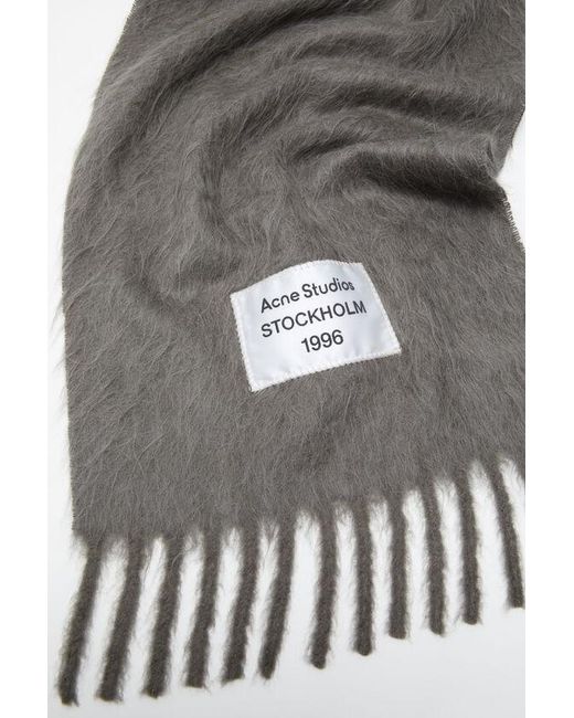 Acne Gray Fringe Scarf for men