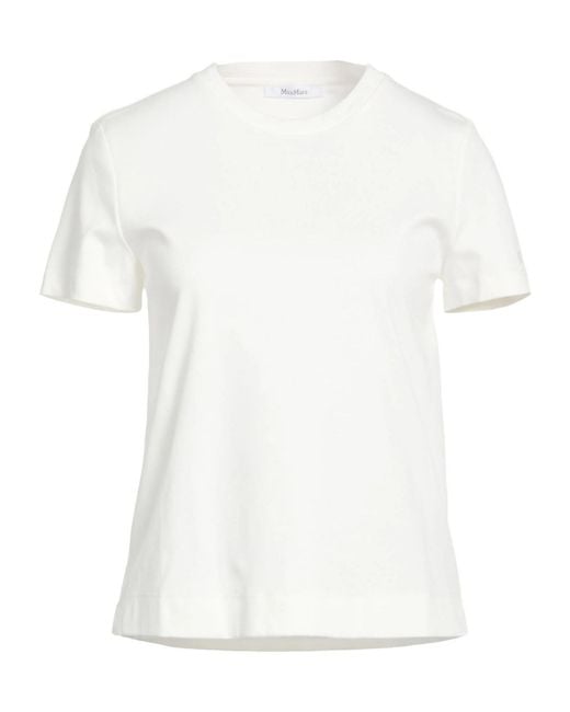 Max Mara White Solid-Color Short-Sleeved T-Shirt