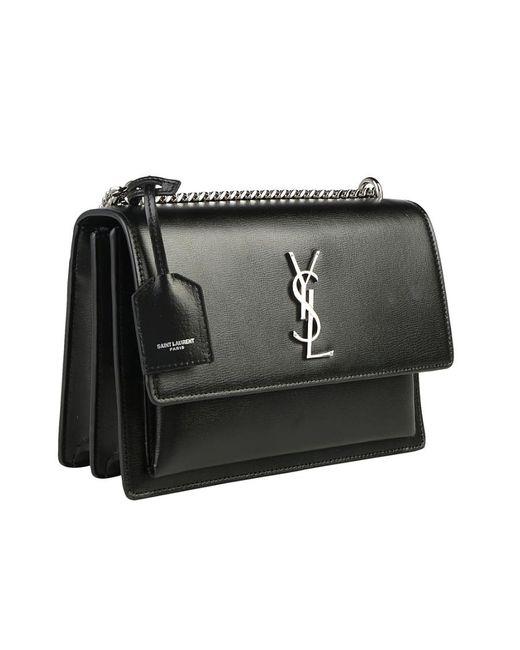 Saint Laurent Black Sunset Medium Shoulder Bag