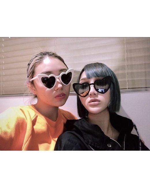 Saint Laurent Multicolor Eyewear Loulou Heart-Shape Frame Sunglasses