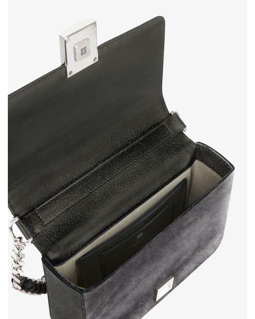 Givenchy Gray Logo Plaque Foldover Top Shoulder Bag