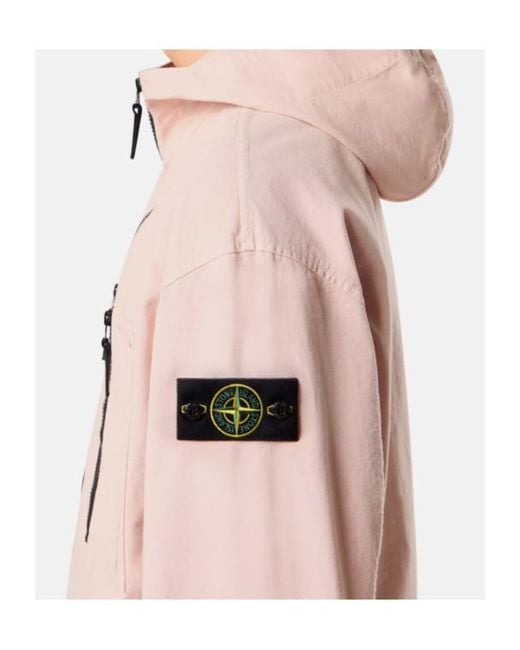 Stone Island Pink Comfort-Fit Hooded Overshirt With Zip Pockets for men