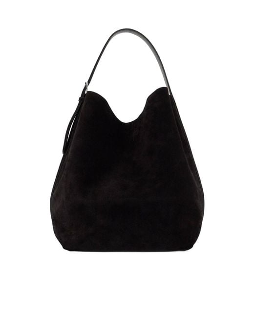 Totême Black Totême Belted Open Top Tote Bag