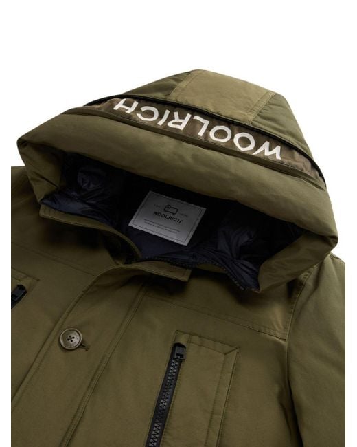 Woolrich Green Hooded Down Jacket for men