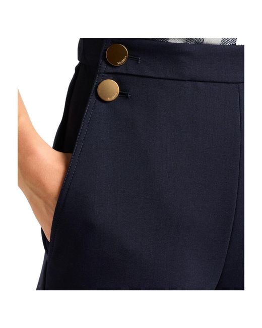 Max Mara Blue Minimalist Loose-Fit Trousers