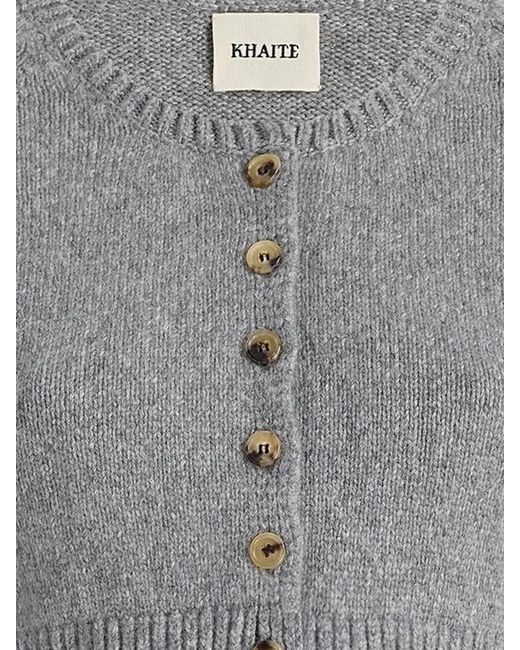 Khaite Gray Long Sleeve Cardigan