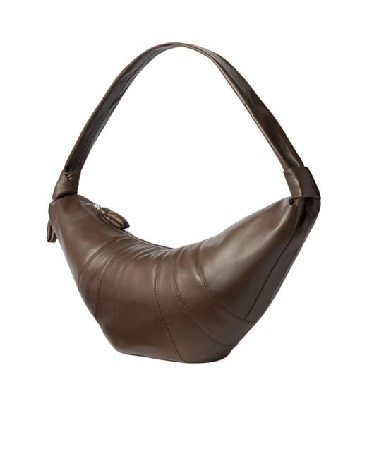 Lemaire Brown Large Croissant Leather Shoulder Bag