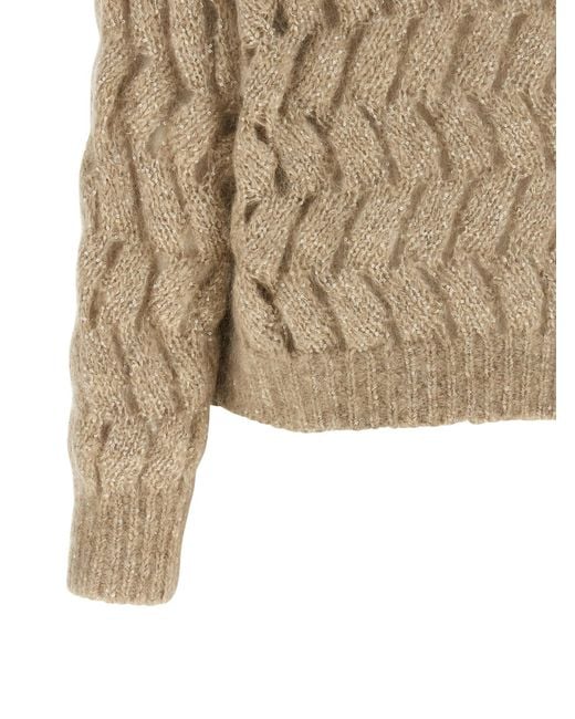 Brunello Cucinelli Natural 'Dazzling Waves' Sweater