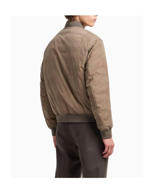 Emporio Armani Natural Quilted Check Bomber Jacket for men