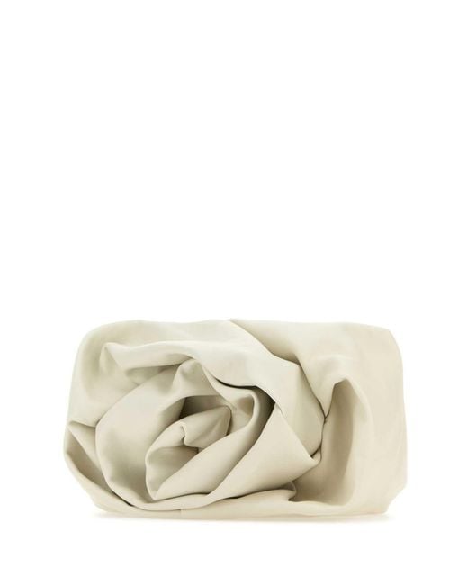 Burberry Natural 3D Rose Ruched Clutch Bag