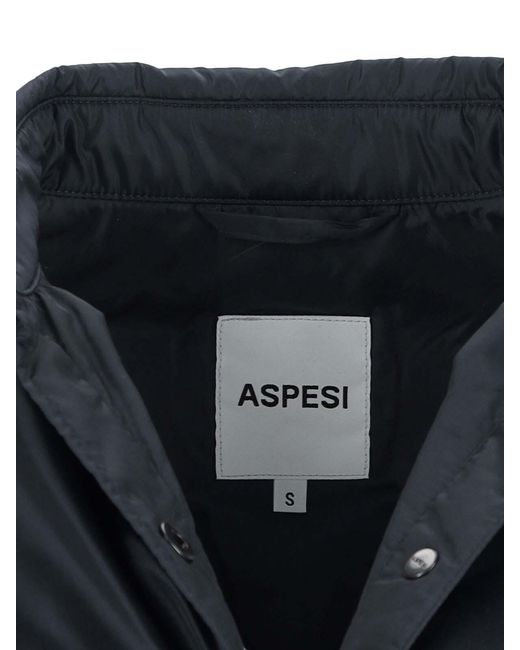 Aspesi Blue Shirt Collar Casual Jacket