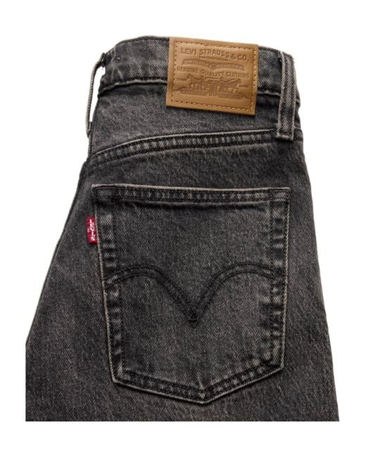 Levi's Gray Ribcage Straight Full Length Jeans