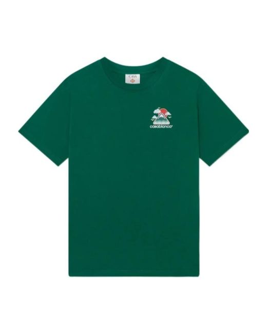Casablanca Green Logo Printed Crewneck T-Shirt for men