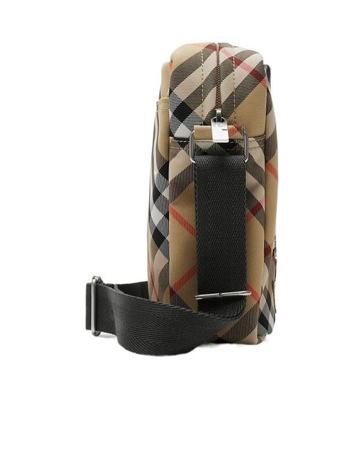 Burberry Green Checked Zipped Phone Bag for men