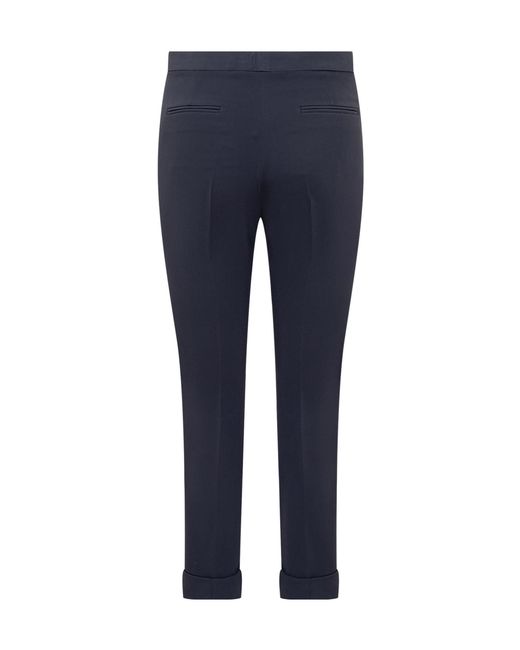 Etro Blue Mid-Rise Tailored Cady Cigarette Trousers