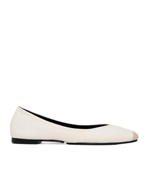 Jacquemus White Toe-Detail Ballet Flats