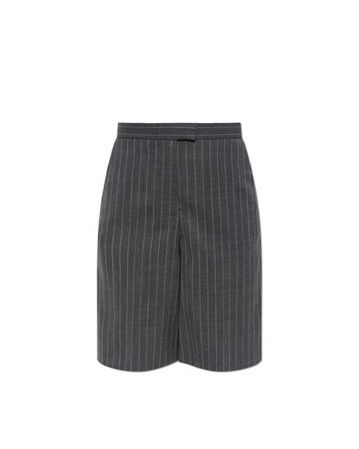 Valentino Gray Striped Bermuda Shorts