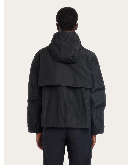 Ferragamo Black Rope And Hooded Casual Jacket for men